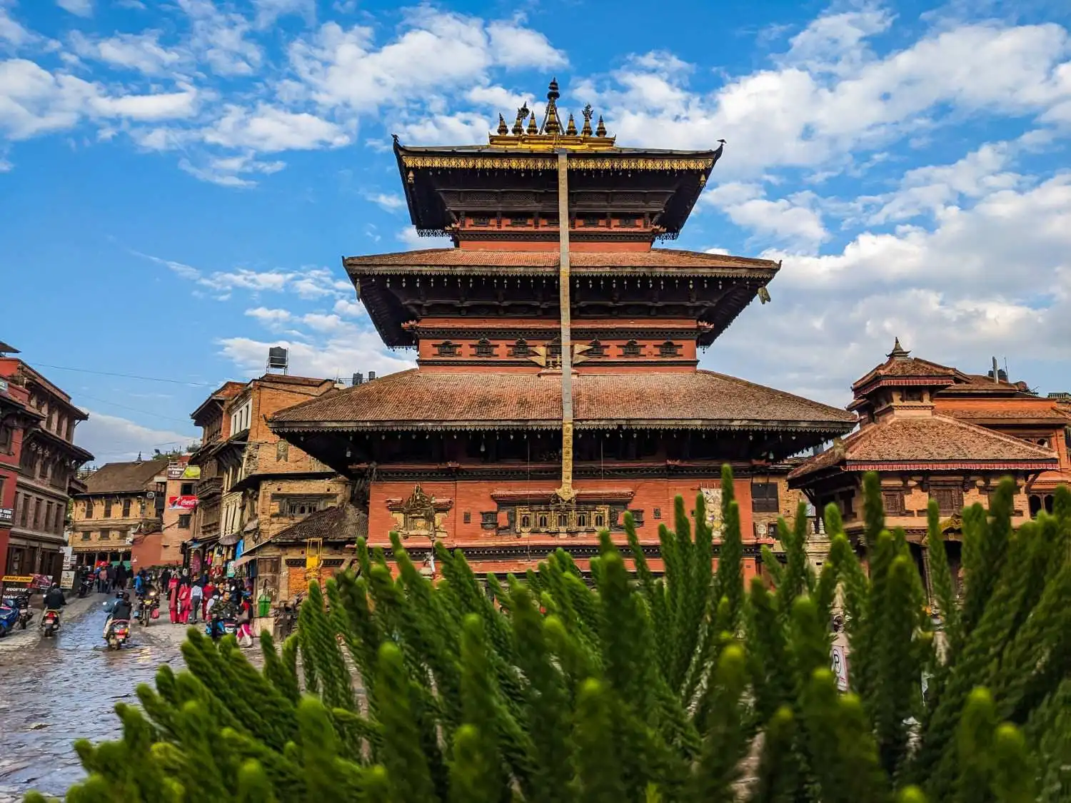 A UNESCO World Heritage Site in Nepal, showcasing traditional Newari architecture and vibrant local life