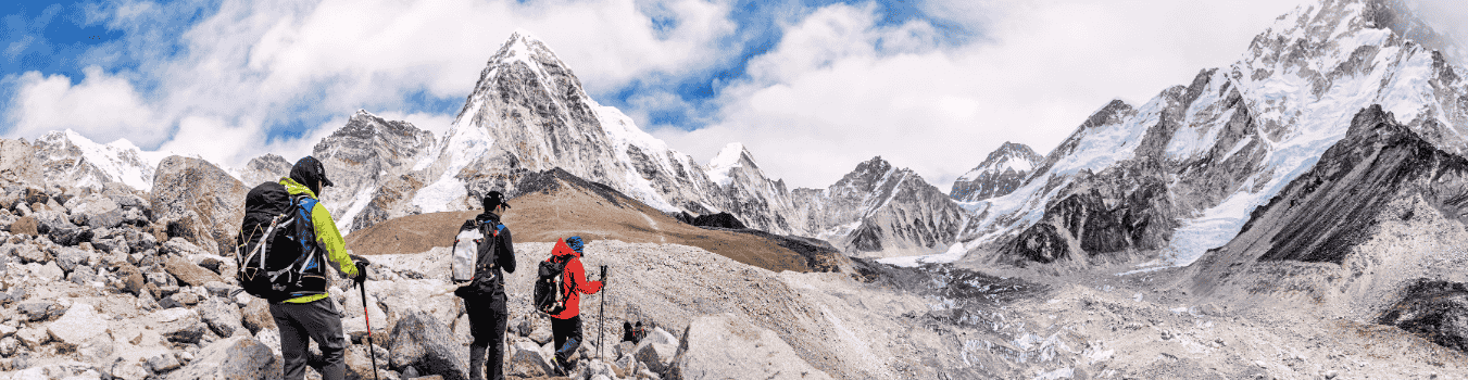 A picture of Everest Base  Camp Trek as a short and fast paced adventure route to Everest Base Camp