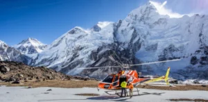 Helicopter in Everest Base Camp