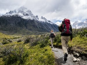 Trekkers are walking